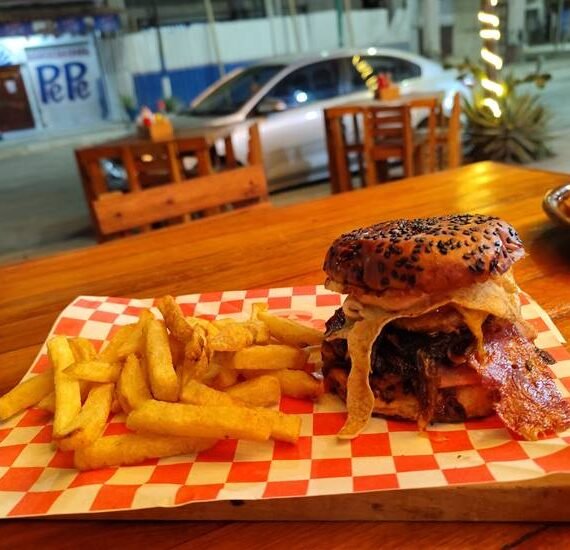 best burger in Bahia de Caraquez, Ecuador.